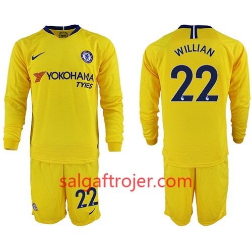 Chelsea Fodboldtrøjer Willian 22 Børn Udebanesæt 2018/19 Langærmet Chelsea Fodboldtrøjer Willian 22 Børn Udebanesæt 2018/19 Langærmet